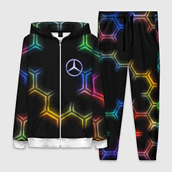 Женский 3D-костюм Mercedes - neon pattern, цвет: 3D-белый