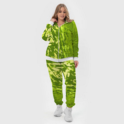 Женский 3D-костюм Зеленый абстрактный камуфляж, цвет: 3D-белый — фото 2