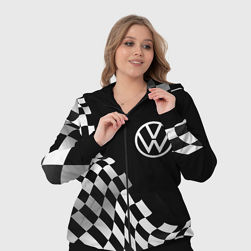 Женский костюм Volkswagen racing flag / 3D-Черный – фото 3