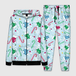 Женский 3D-костюм Новогодний паттерн, цвет: 3D-черный