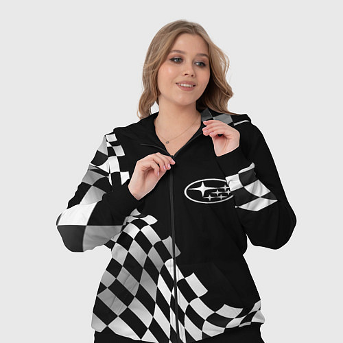 Женский костюм Subaru racing flag / 3D-Черный – фото 3