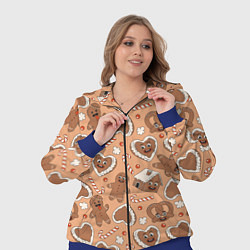 Женский 3D-костюм Новогодний паттерн с печеньем, цвет: 3D-синий — фото 2