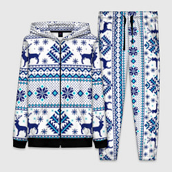 Женский 3D-костюм Happy new year, blue deer, цвет: 3D-черный