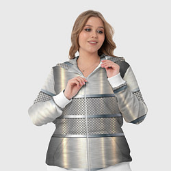 Женский 3D-костюм Металлические полосы - текстура алюминия, цвет: 3D-белый — фото 2