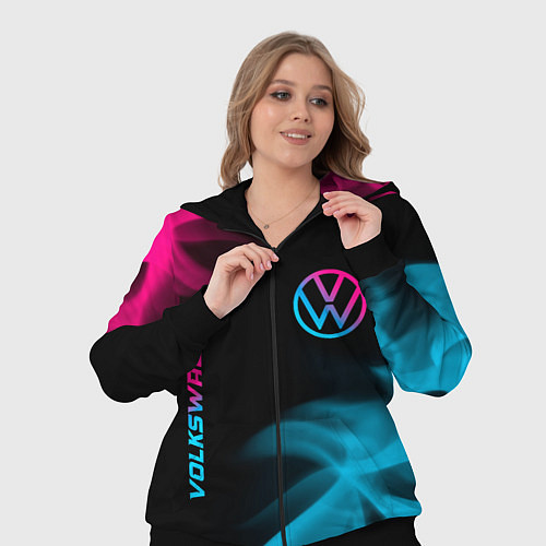 Женский костюм Volkswagen - neon gradient: надпись, символ / 3D-Черный – фото 3