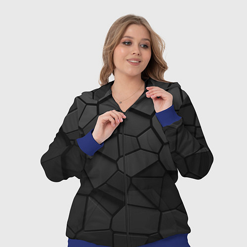 Женский костюм Черные стальные плиты / 3D-Синий – фото 3