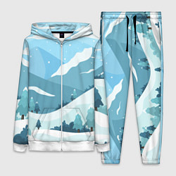 Женский 3D-костюм Заснеженные горы, цвет: 3D-белый