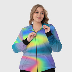 Женский 3D-костюм Разноцветные абстрактные полосы под стеклом, цвет: 3D-черный — фото 2