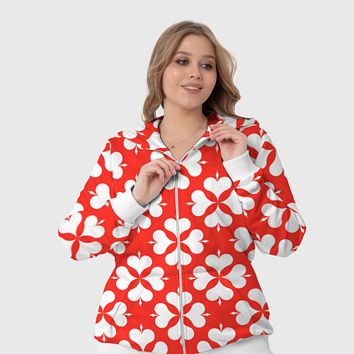 Женский костюм Четырехлистный клевер красный / 3D-Белый – фото 3