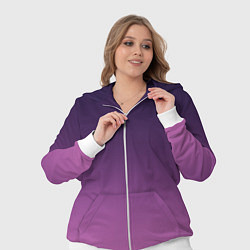 Женский 3D-костюм Пурпурный-лиловый градиент, цвет: 3D-белый — фото 2