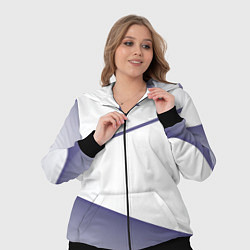 Женский 3D-костюм Абстрактный белый и фиолетовый паттерн, цвет: 3D-черный — фото 2