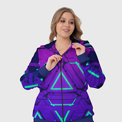Женский 3D-костюм Cyber armor - neon, цвет: 3D-синий — фото 2
