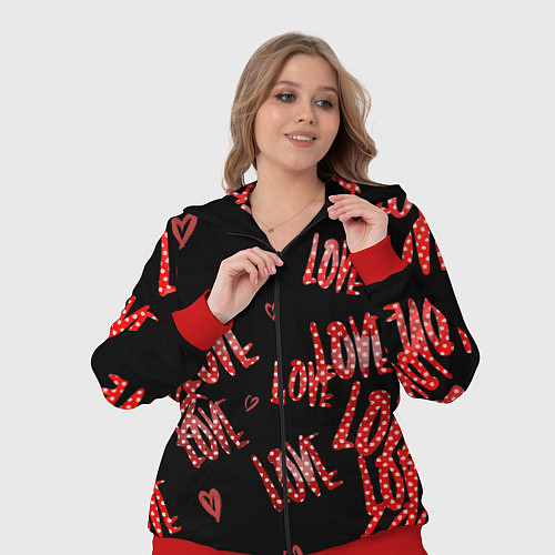 Женский костюм Паттерн любовь / 3D-Красный – фото 3