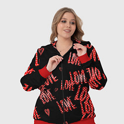 Женский 3D-костюм Паттерн любовь, цвет: 3D-красный — фото 2