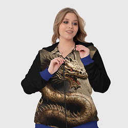 Женский 3D-костюм Китайский дракон с открытой пастью, цвет: 3D-синий — фото 2