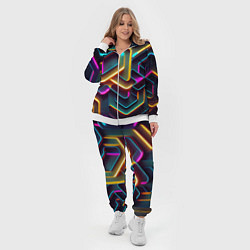 Женский 3D-костюм Неоновый узор на стене, цвет: 3D-белый — фото 2