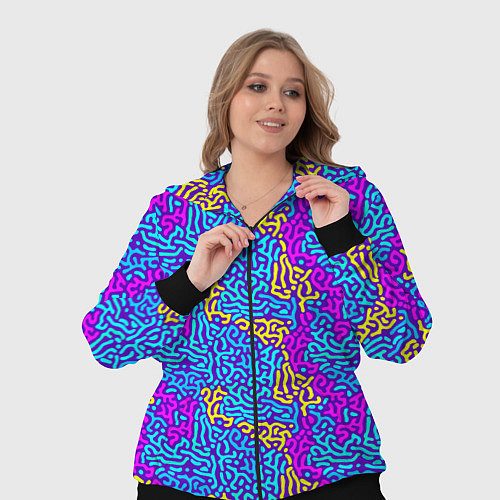 Женский костюм Абстрактные психоделические полосы / 3D-Черный – фото 3