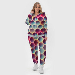 Женский 3D-костюм Неоновый гексагон, цвет: 3D-меланж — фото 2