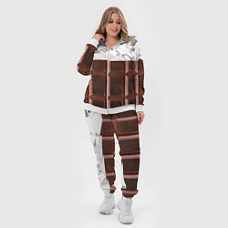 Женский 3D-костюм Темная плитка шоколада в обертке, цвет: 3D-белый — фото 2