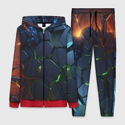 Женский 3D-костюм Взрыв плит, цвет: 3D-красный