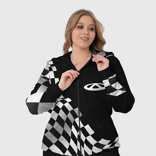 Женский костюм Chery racing flag / 3D-Черный – фото 3