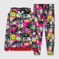 Женский 3D-костюм Глаза аниме-девушки: cool pattern, цвет: 3D-красный