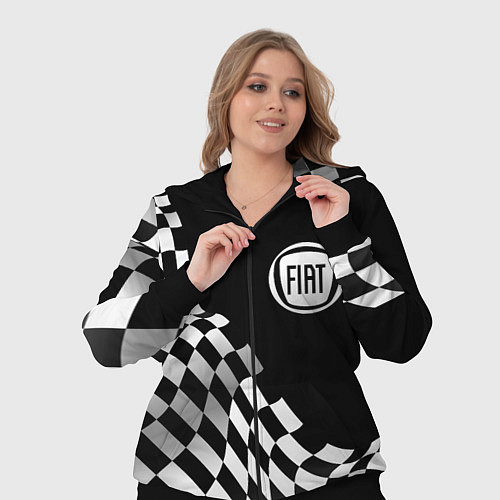 Женский костюм Fiat racing flag / 3D-Черный – фото 3