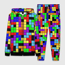 Женский 3D-костюм Тетрис цветные блоки, цвет: 3D-черный