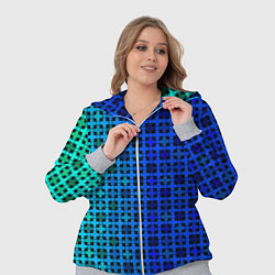 Женский 3D-костюм Сине-зеленый геометрический узор, цвет: 3D-меланж — фото 2