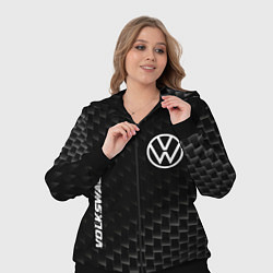 Женский 3D-костюм Volkswagen карбоновый фон, цвет: 3D-черный — фото 2