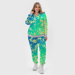 Женский 3D-костюм Градиент сине-зеленый пятна, цвет: 3D-меланж — фото 2