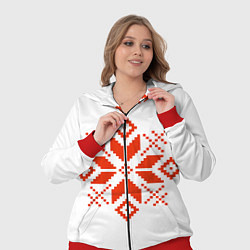 Женский 3D-костюм Удмуртский узор, цвет: 3D-красный — фото 2