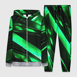Женский 3D-костюм Зеленая неоновая абстракция, цвет: 3D-меланж