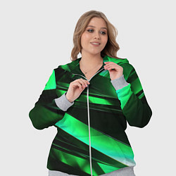 Женский 3D-костюм Зеленая неоновая абстракция, цвет: 3D-меланж — фото 2