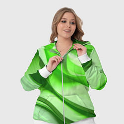 Женский 3D-костюм Светлые зеленые волны, цвет: 3D-белый — фото 2
