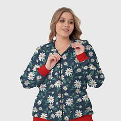 Женский 3D-костюм Паттерн с ромашками, цвет: 3D-красный — фото 2