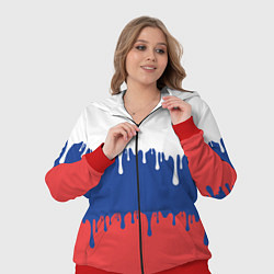 Женский 3D-костюм Флаг России - потёки, цвет: 3D-красный — фото 2