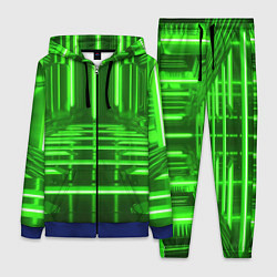 Женский 3D-костюм Зеленые световые объекты, цвет: 3D-синий