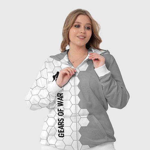 Женский костюм Gears of War glitch на светлом фоне: по-вертикали / 3D-Белый – фото 3