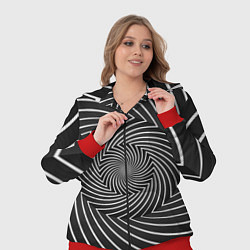 Женский 3D-костюм Оптическая иллюзия изогнутые линии, цвет: 3D-красный — фото 2