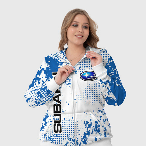 Женский костюм Subaru blue logo / 3D-Белый – фото 3