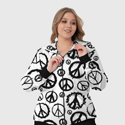 Женский 3D-костюм Many peace logo, цвет: 3D-черный — фото 2