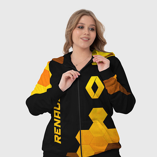 Женский костюм Renault - gold gradient: надпись, символ / 3D-Черный – фото 3