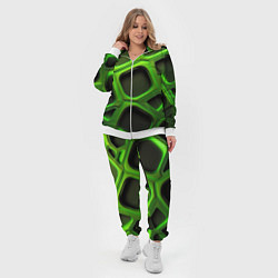 Женский 3D-костюм Объемные зеленые соты, цвет: 3D-белый — фото 2