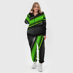 Женский 3D-костюм Зеленая объемная полосы, цвет: 3D-черный — фото 2