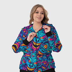 Женский 3D-костюм Неоновые монстры - graffiti art style pattern, цвет: 3D-черный — фото 2