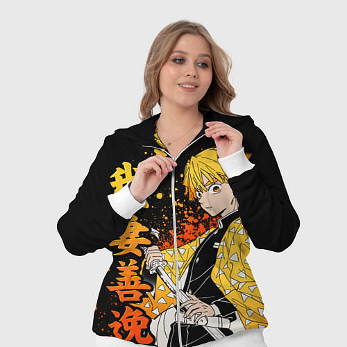 Женский костюм Зеницу и иероглифы - клинок / 3D-Белый – фото 3