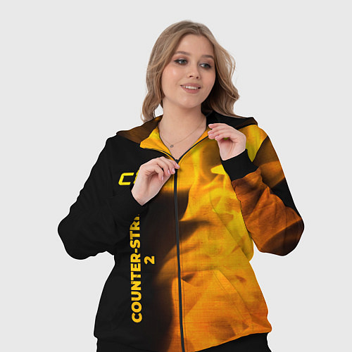 Женский костюм Counter-Strike 2 - gold gradient: по-вертикали / 3D-Черный – фото 3