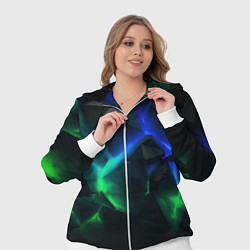 Женский 3D-костюм Разлом синих и зеленых плит, цвет: 3D-белый — фото 2