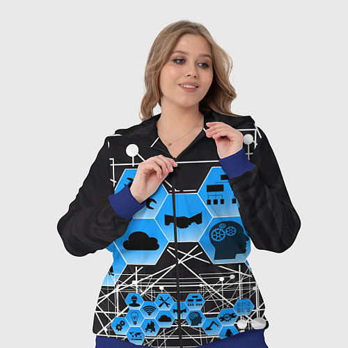 Женский костюм Виртуальный мир / 3D-Синий – фото 3